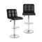 Modern Bar Stools Set of 2 with Back Support, Heavy-Duty Metal Base, Footrest, and Adjustable Height